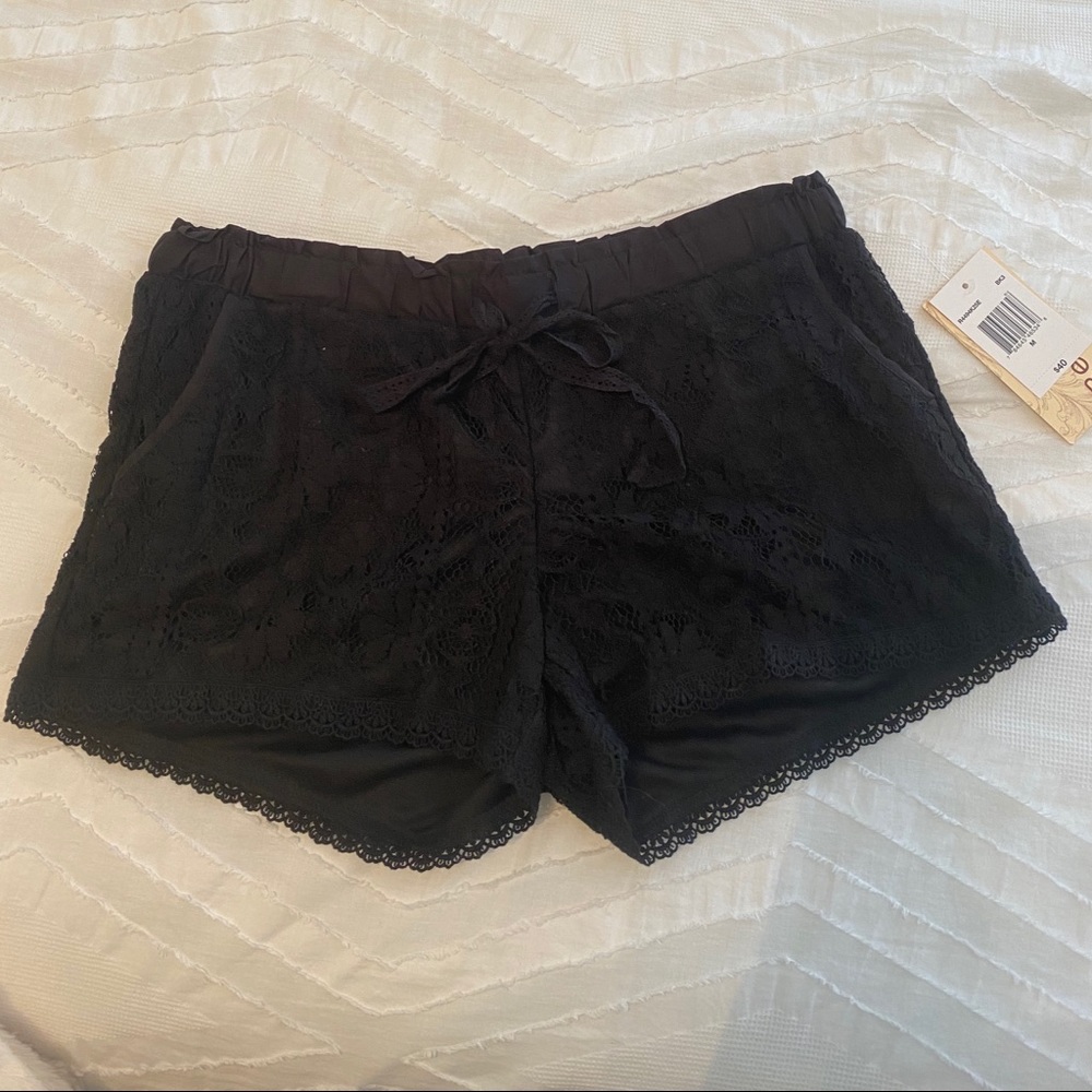 Black lace shorts